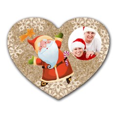 Jolly Santa Heart Mousepad Mouse Mat