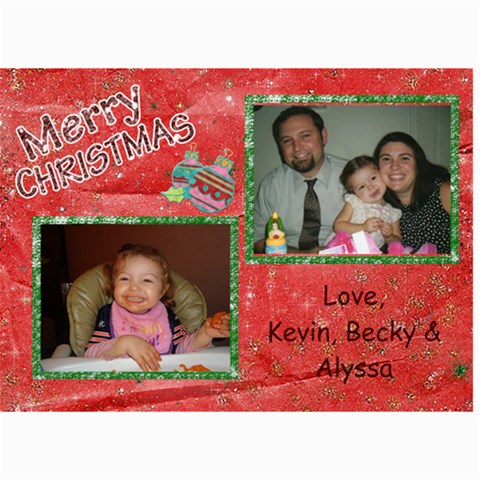 Xmas By Becky 7 x5  Photo Card - 9