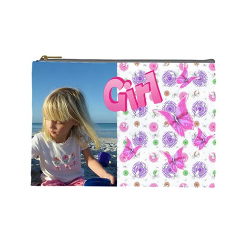 Butterfly Girl (large) Cosmetic Bag By Deborah Front