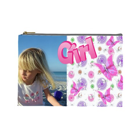 Butterfly Girl (large) Cosmetic Bag By Deborah Front