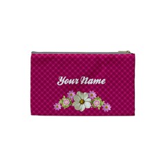 Pink Florals Cosmetic Bag Small By Happylemon Back