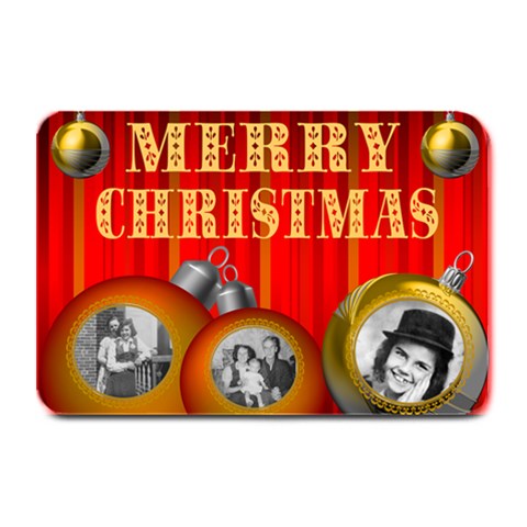 Ornament Plate Mat Red By Kim Blair 18 x12  Plate Mat