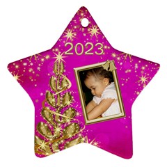 2022 Pink Star Ornament (2 Sided) - Star Ornament (Two Sides)