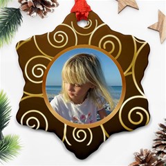 Gold on Gold Snowflake (2 Sided) - Snowflake Ornament (Two Sides)