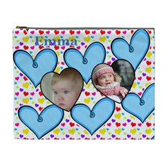 Blue Heart (XL) Cosmetic Bag (7 styles) - Cosmetic Bag (XL) Blue Heart (XL) Cosmetic Bag (7 styles) - Cosmetic Bag (XL)
