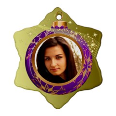 Purple Bauble Ornament (2 sided) - Snowflake Ornament (Two Sides)