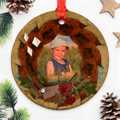 Fall leaves, autumn-ornament (round)