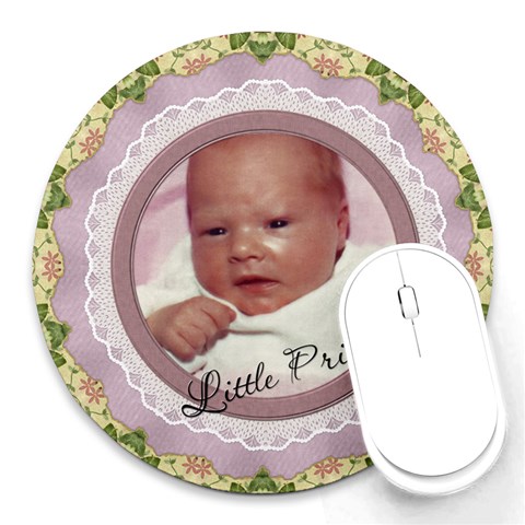 Little Princess Round Mousepad By Lil Front