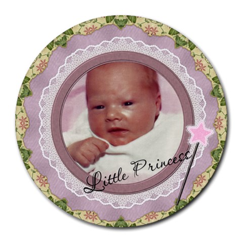 Little Princess Round Mousepad By Lil Front
