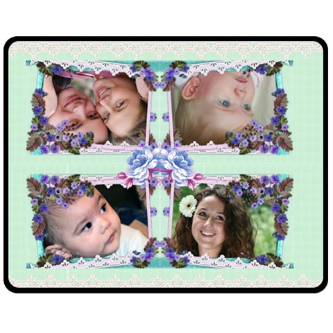 Lace And Flowers (medium) Fleece Blanket By Deborah 60 x50  Blanket Front