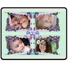 Lace and Flowers (Medium) Fleece Blanket - Fleece Blanket (Medium)