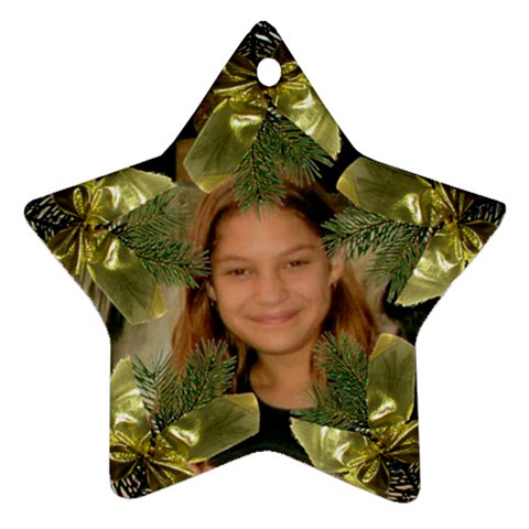 Pine Branch Star Ornament Two Sides By Kim Blair Back