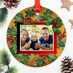 Christmas Berries Round Ornament (1 Sided) - Ornament (Round) Christmas Berries Round Ornament (1 Sided) - Ornament (Round)