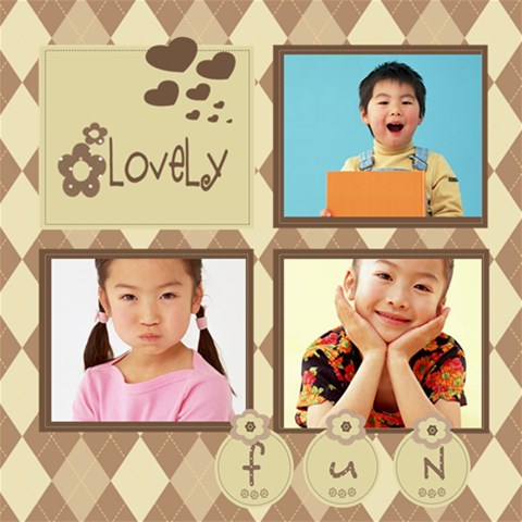 6 Preppy Choco 8x8 Scrapbook Pages By Happylemon 8 x8  Scrapbook Page - 5