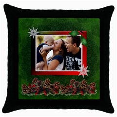 Christmas Throw Pillow Case - Throw Pillow Case (Black)