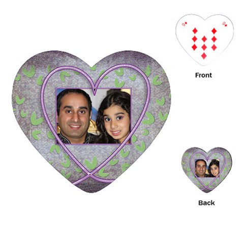 Purple Heart Demure Heart Shaped Playing Cards By Catvinnat Front