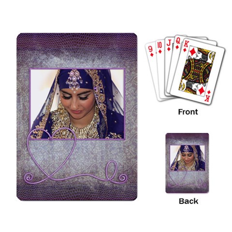 Purple Heart Demure Rectangle Playing Cards By Catvinnat Back