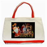 Jolly Santa Merry Christmas Red Gift Bag tote - Classic Tote Bag (Red)