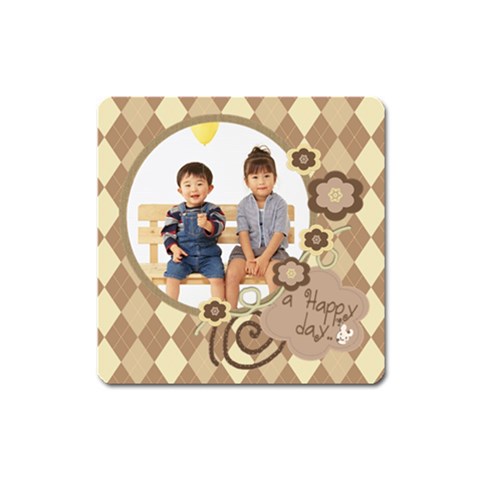 Happy Day Magnet Square By Happylemon Front