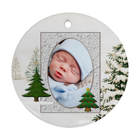 Christmas Tree Round Ornament (2 Sides) By Lil Front