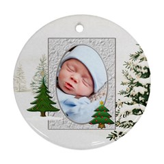 Christmas Tree Round Ornament (2 Sides) - Round Ornament (Two Sides)