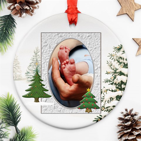 Christmas Tree Round Ornament (2 Sides) By Lil Back