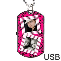 Pretty skull USB one side - Dog Tag USB Flash (One Side)