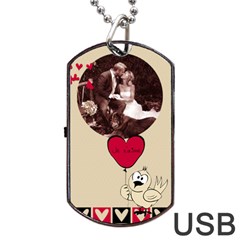 Love USB one side - Dog Tag USB Flash (One Side)