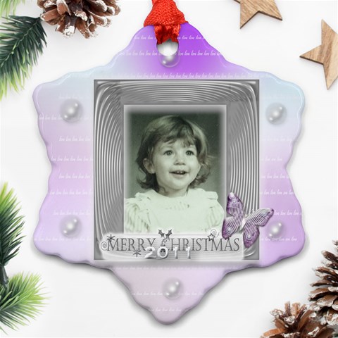Purple Butterfly Bubble Christmas Tree Ornament By Claire Mcallen Front