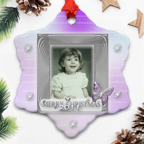 Purple Butterfly Bubble Christmas Tree Ornament By Claire Mcallen Back