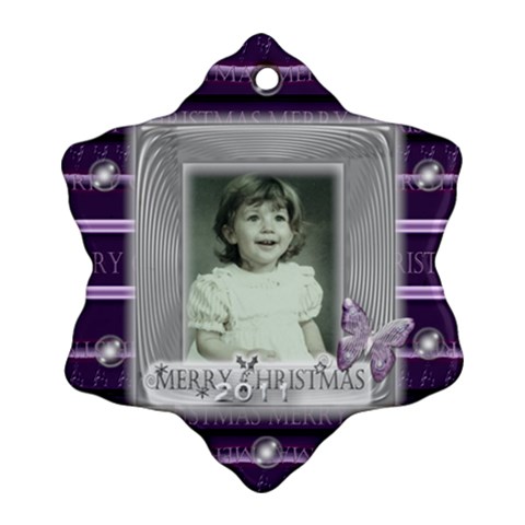 Purple Butterfly Glass Frame Bubble Christmas By Claire Mcallen Back