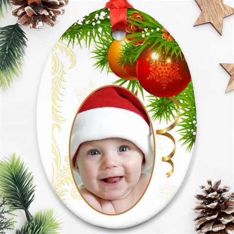 Christmas Oval (2 Sided) Ornament By Deborah Back