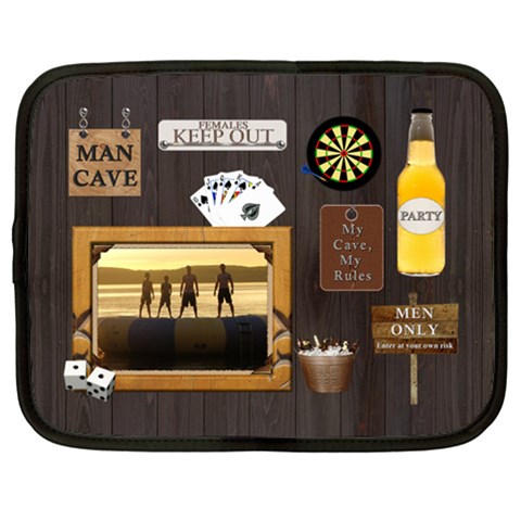 Man Cave Xxl Netbook Case By Lil Front