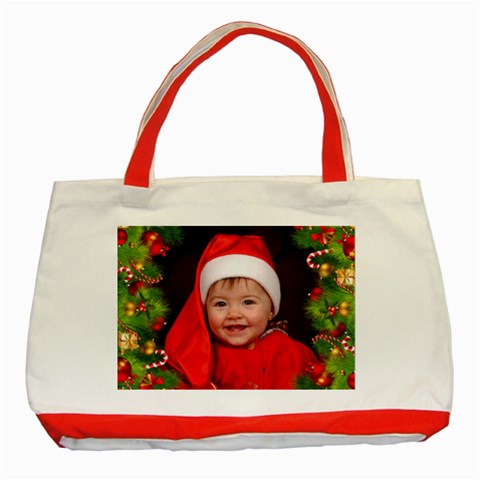 Christmas Red Tote By Deborah Front