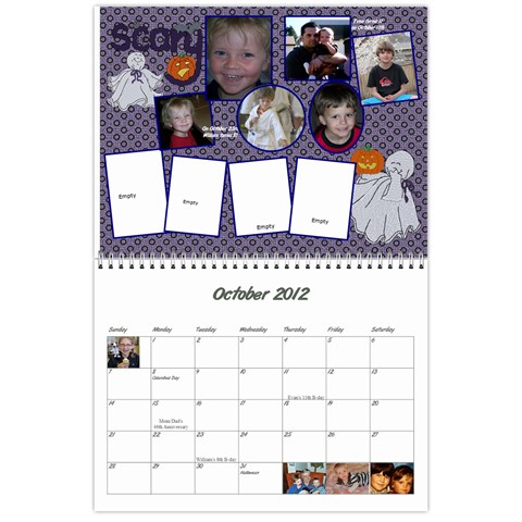 2012 Calendar By Linda Oct 2012