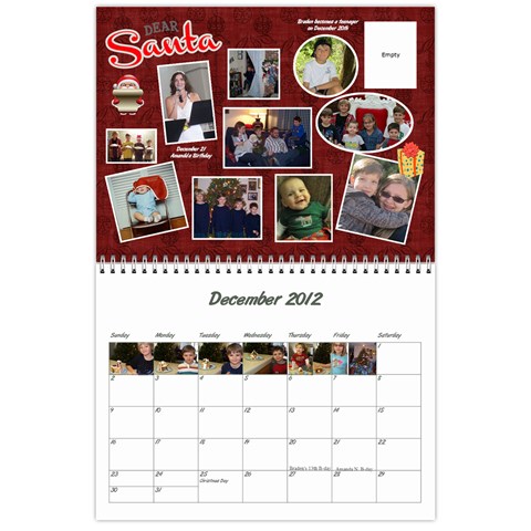 2012 Calendar By Linda Dec 2012