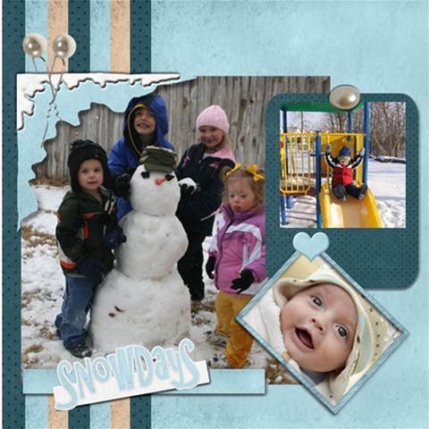 Frost Bitten Scrap Book Pages By Amarie 12 x12  Scrapbook Page - 2
