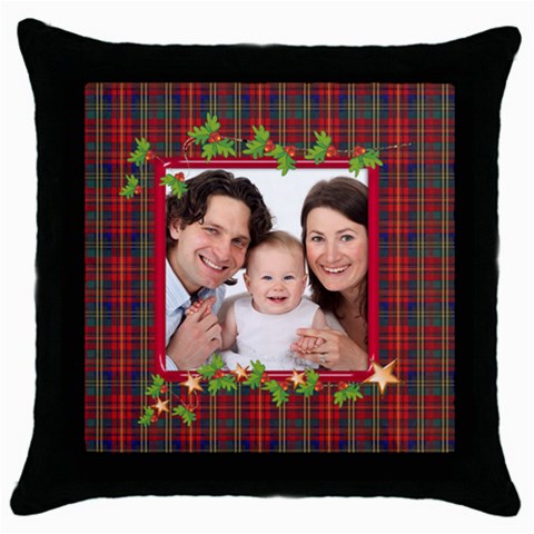 Tartan Garland Holiday Pillow By Catvinnat Front