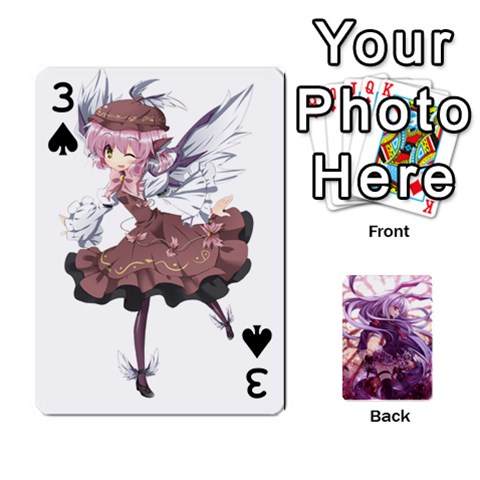 Touhou Playing Card Deck Reisen Back By K Kaze Front - Spade3