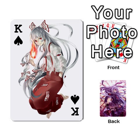 King Touhou Playing Card Deck Reisen Back By K Kaze Front - SpadeK