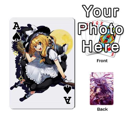 Ace Touhou Playing Card Deck Reisen Back By K Kaze Front - SpadeA