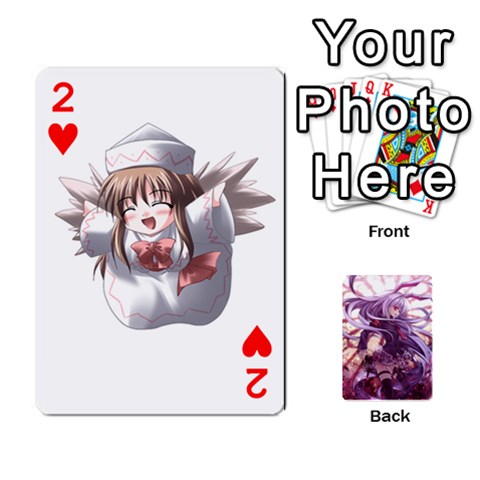 Touhou Playing Card Deck Reisen Back By K Kaze Front - Heart2