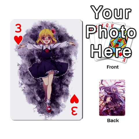 Touhou Playing Card Deck Reisen Back By K Kaze Front - Heart3