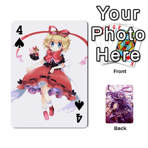 Touhou Playing Card Deck Reisen Back By K Kaze Front - Spade4