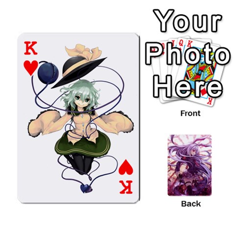 King Touhou Playing Card Deck Reisen Back By K Kaze Front - HeartK