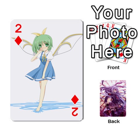 Touhou Playing Card Deck Reisen Back By K Kaze Front - Diamond2