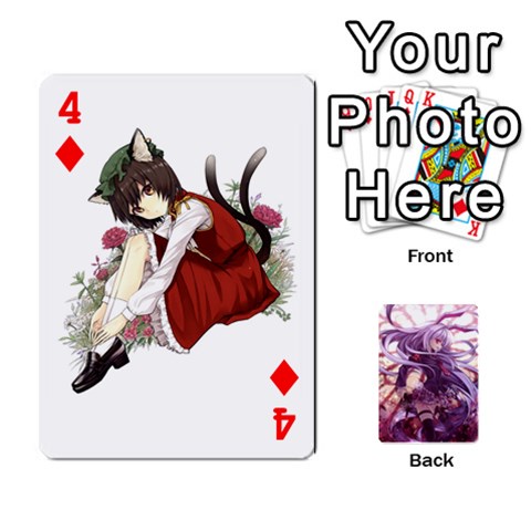 Touhou Playing Card Deck Reisen Back By K Kaze Front - Diamond4