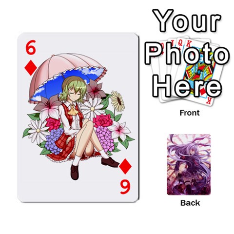 Touhou Playing Card Deck Reisen Back By K Kaze Front - Diamond6