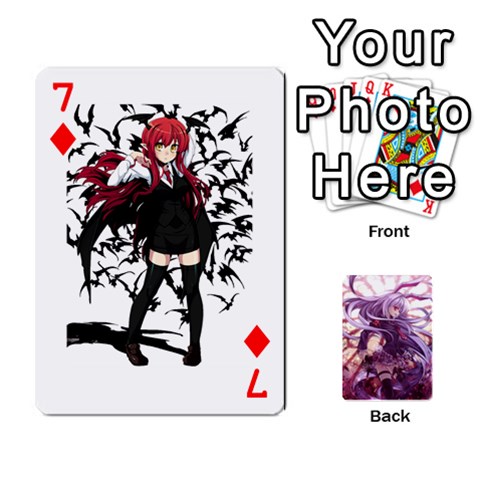 Touhou Playing Card Deck Reisen Back By K Kaze Front - Diamond7