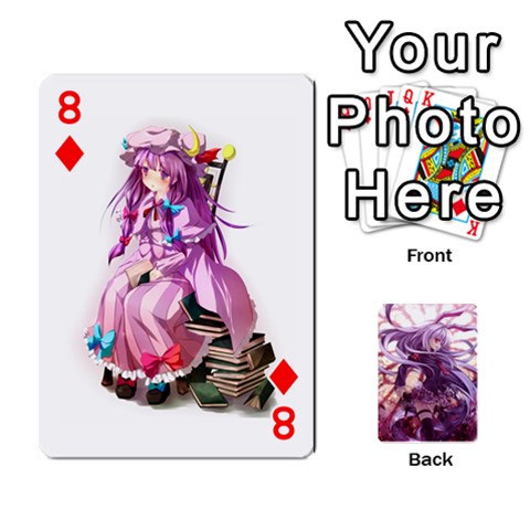 Touhou Playing Card Deck Reisen Back By K Kaze Front - Diamond8
